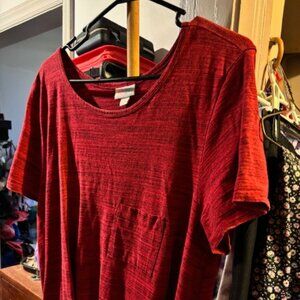 3X  short sleeved red dress